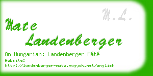 mate landenberger business card